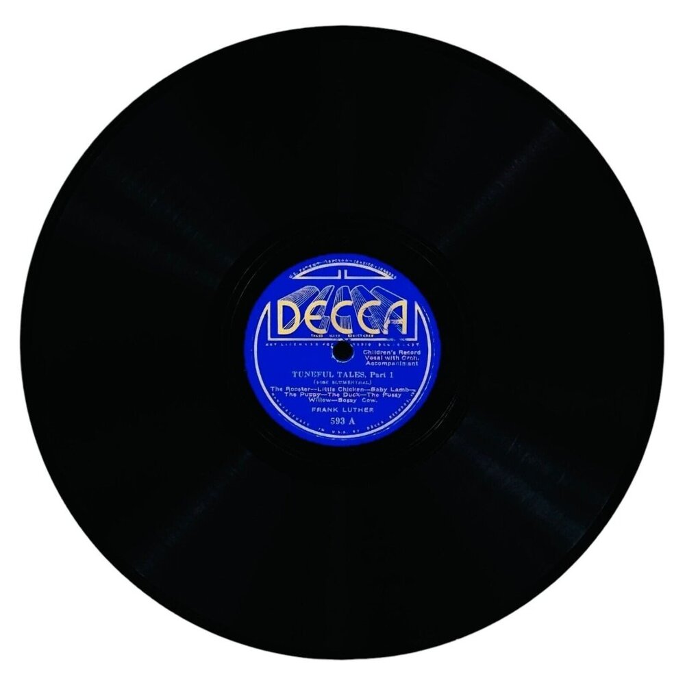 Frank Luther - Tuneful Tales, Parts 1 & 2 - 593 Decca - 78rpm 10" Shellac